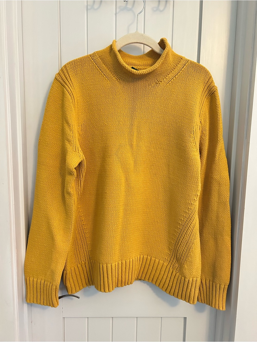 J. Crew Always Roll Neck Oarsman Mustard Crewneck Knit Sweater Women Large